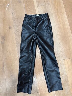 Wilfred Black Faux Leather Straight-Leg Jeans